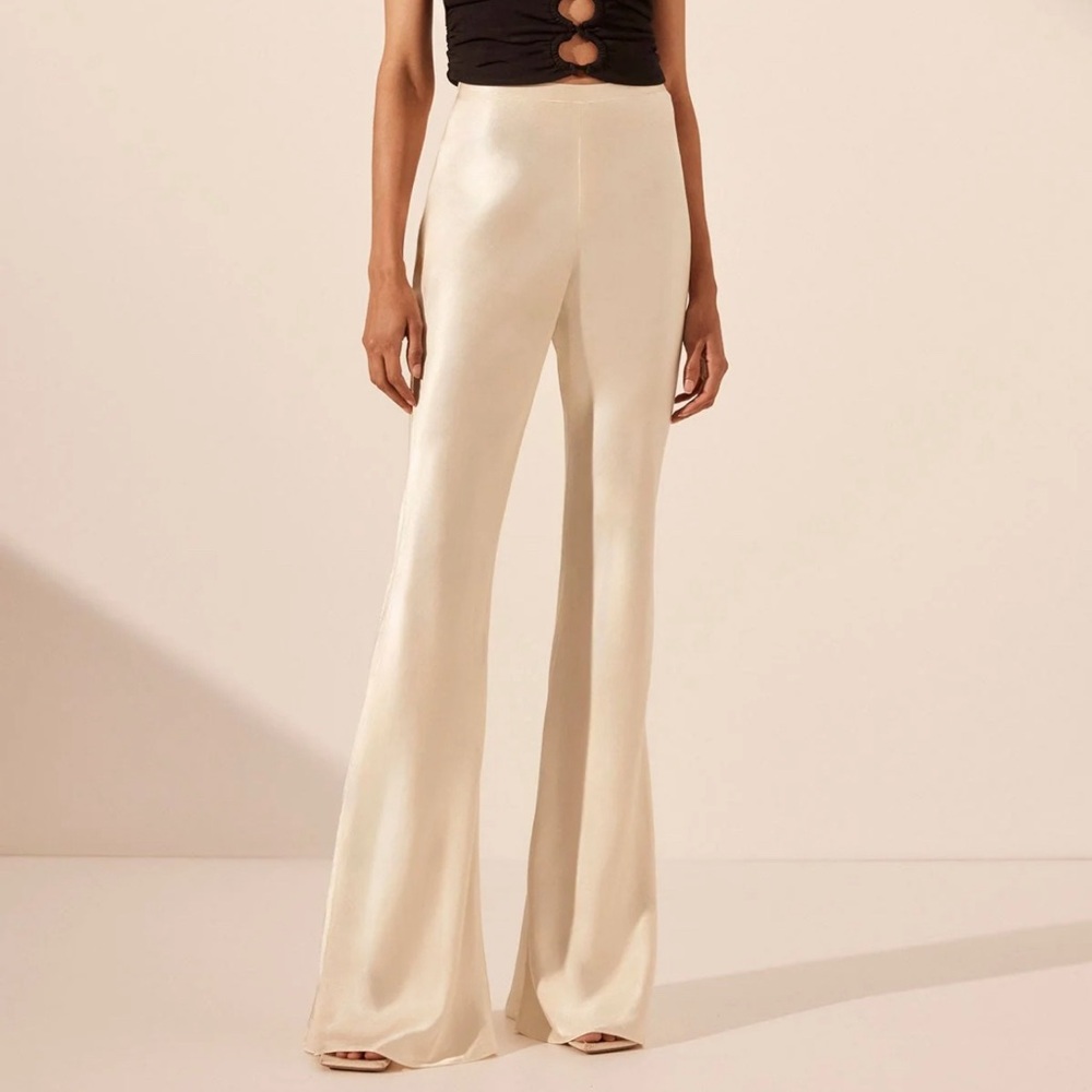 Cream Flared Pants